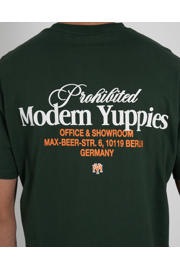 thumbnail: Prohibited oversized T-shirt met backprint donkergroen