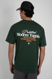 thumbnail: Prohibited oversized T-shirt met backprint donkergroen