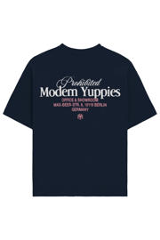thumbnail: Prohibited oversized T-shirt met backprint donkerblauw