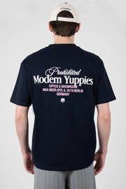 thumbnail: Prohibited oversized T-shirt met backprint donkerblauw