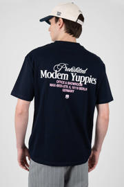 thumbnail: Prohibited oversized T-shirt met backprint donkerblauw