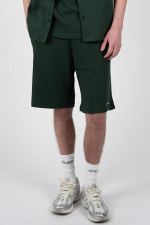 Seaside Waffle Shorts regular casual short met textuur donkergroen