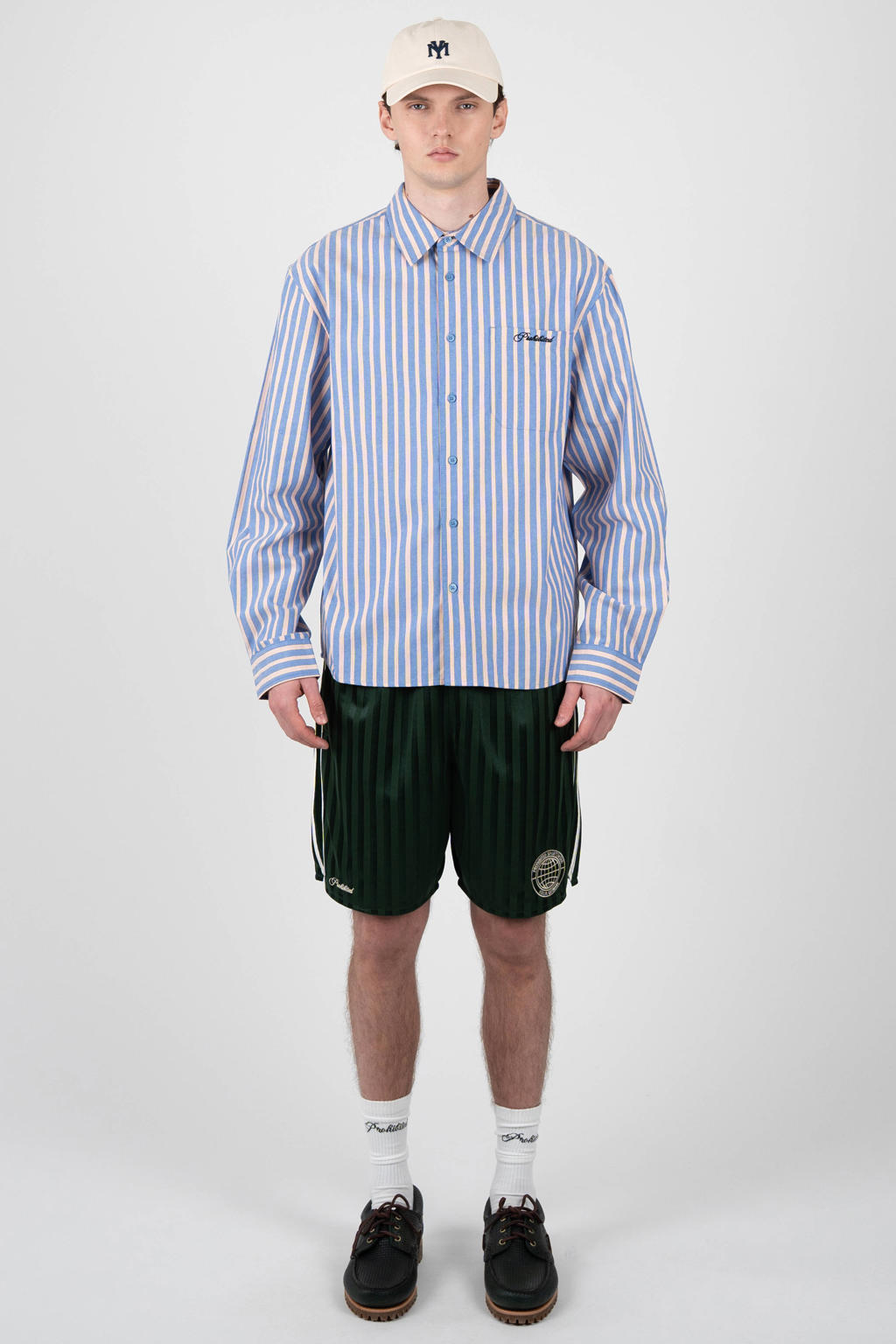 Prohibited regular gestreept casual overhemd blauw