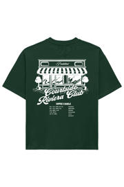 thumbnail: Prohibited oversized T-shirt met backprint donkergroen