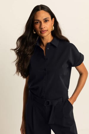 blouse zwart travelstof