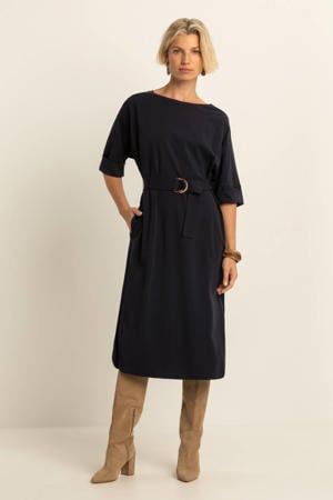 midi jurk travelstof zwart