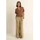 Expresso wide leg broek bruin travelstof