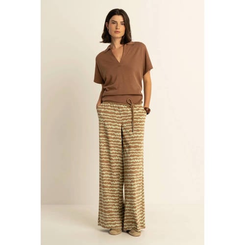 Expresso wide leg regular waist broek zwart afbeelding