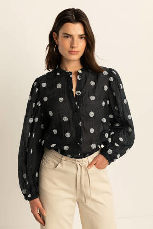 blouse zwart broderie