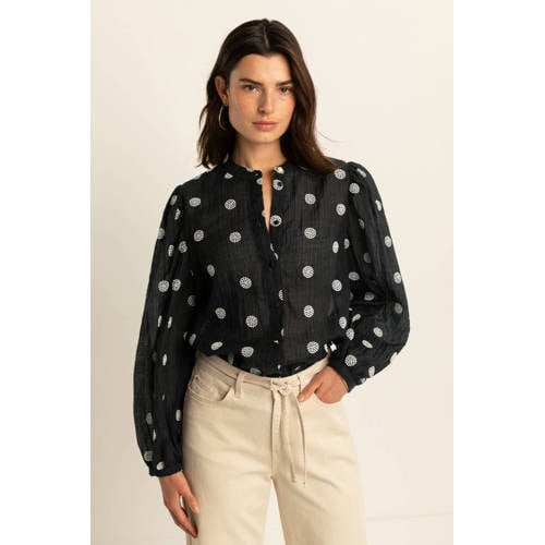 Expresso blouse zwart broderie afbeelding