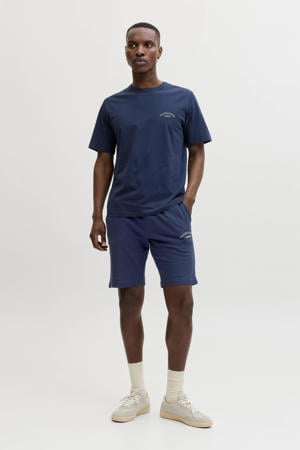 regular T-shirt met short donkerblauw