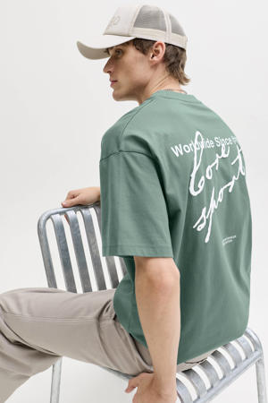oversized T-shirt met backprint groen