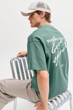 oversized T-shirt met backprint groen