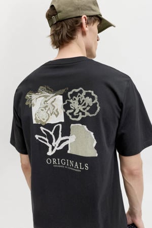 regular T-shirt met backprint zwart