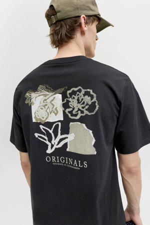 regular T-shirt met backprint zwart