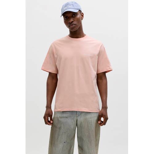 JACK & JONES ORIGINALS regular T-shirt met backprint roze afbeelding