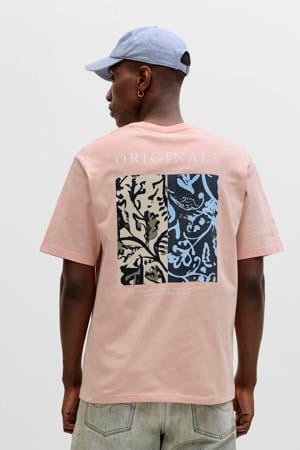 regular T-shirt met backprint roze