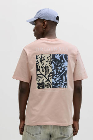 regular T-shirt met backprint roze