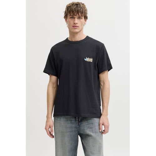 JACK & JONES ORIGINALS relaxed T-shirt met backprint zwart afbeelding