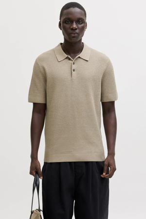 regular polo beige gebreid