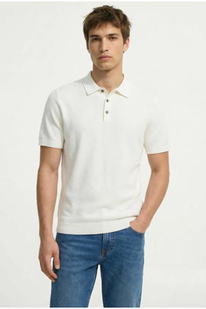 regular polo ecru gebreid