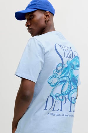 relaxed T-shirt met backprint lichtblauw
