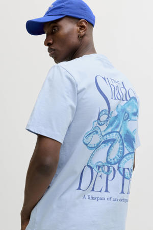 relaxed T-shirt met backprint lichtblauw