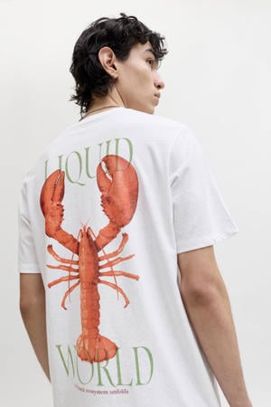 relaxed T-shirt met backprint wit