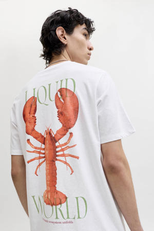 relaxed T-shirt met backprint wit