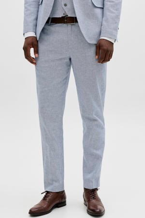 JPRMARTIN slim pantalon met linnen blauw