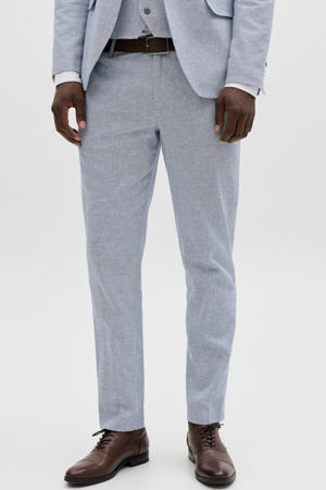 JPRMARTIN slim pantalon met linnen blauw