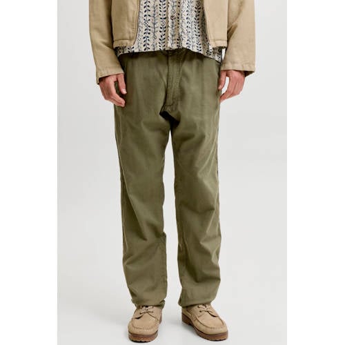 JACK & JONES PANTS STUDIO JPSTKANE relaxed casual broek met linnen groen afbeelding