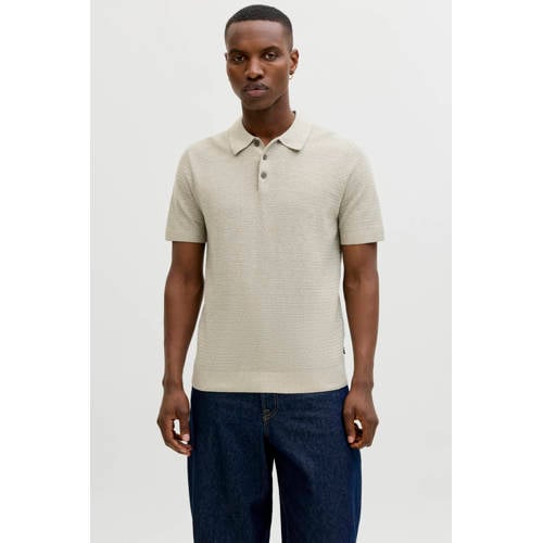 JACK & JONES PREMIUM regular polo lichtkaki gebreid afbeelding