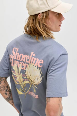 relaxed T-shirt met backprint lavendel
