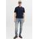 JACK & JONES PREMIUM regular polo donkerblauw gebreid