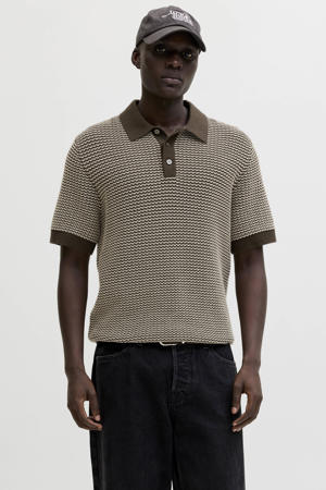 regular polo gebreid bruin