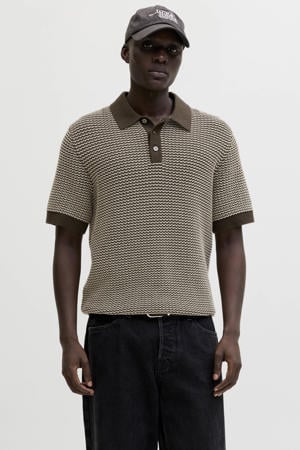 regular polo gebreid bruin