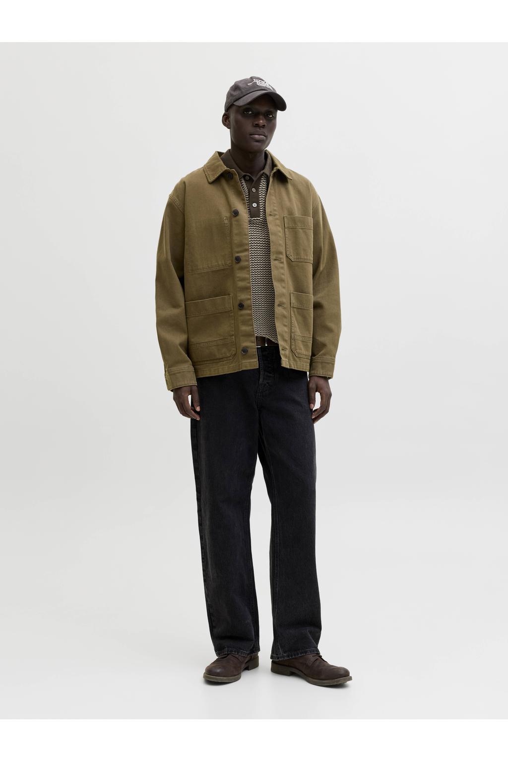 JACK & JONES PREMIUM regular polo gebreid bruin