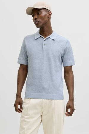 regular polo lichtblauw gebreid