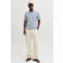 JACK & JONES PREMIUM regular polo lichtblauw gebreid