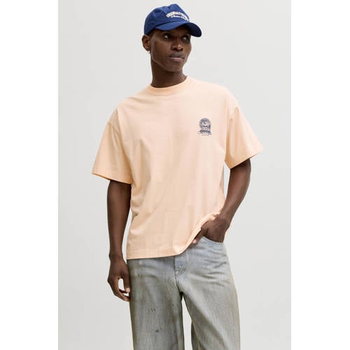 JACK & JONES ORIGINALS relaxed T-shirt met backprint roze afbeelding