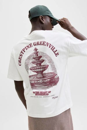 relaxed T-shirt met backprint ecru