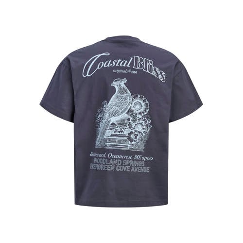 JACK & JONES ORIGINALS relaxed T-shirt met backprint blauw afbeelding