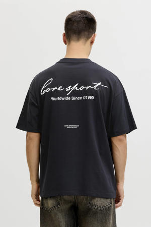 oversized T-shirt met backprint zwart