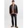 JACK & JONES PREMIUM regular T-shirt oranje met ingebreid patroon