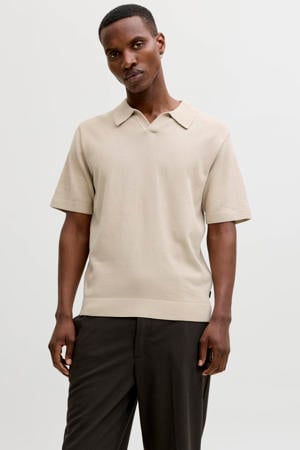 regular polo beige gebreid