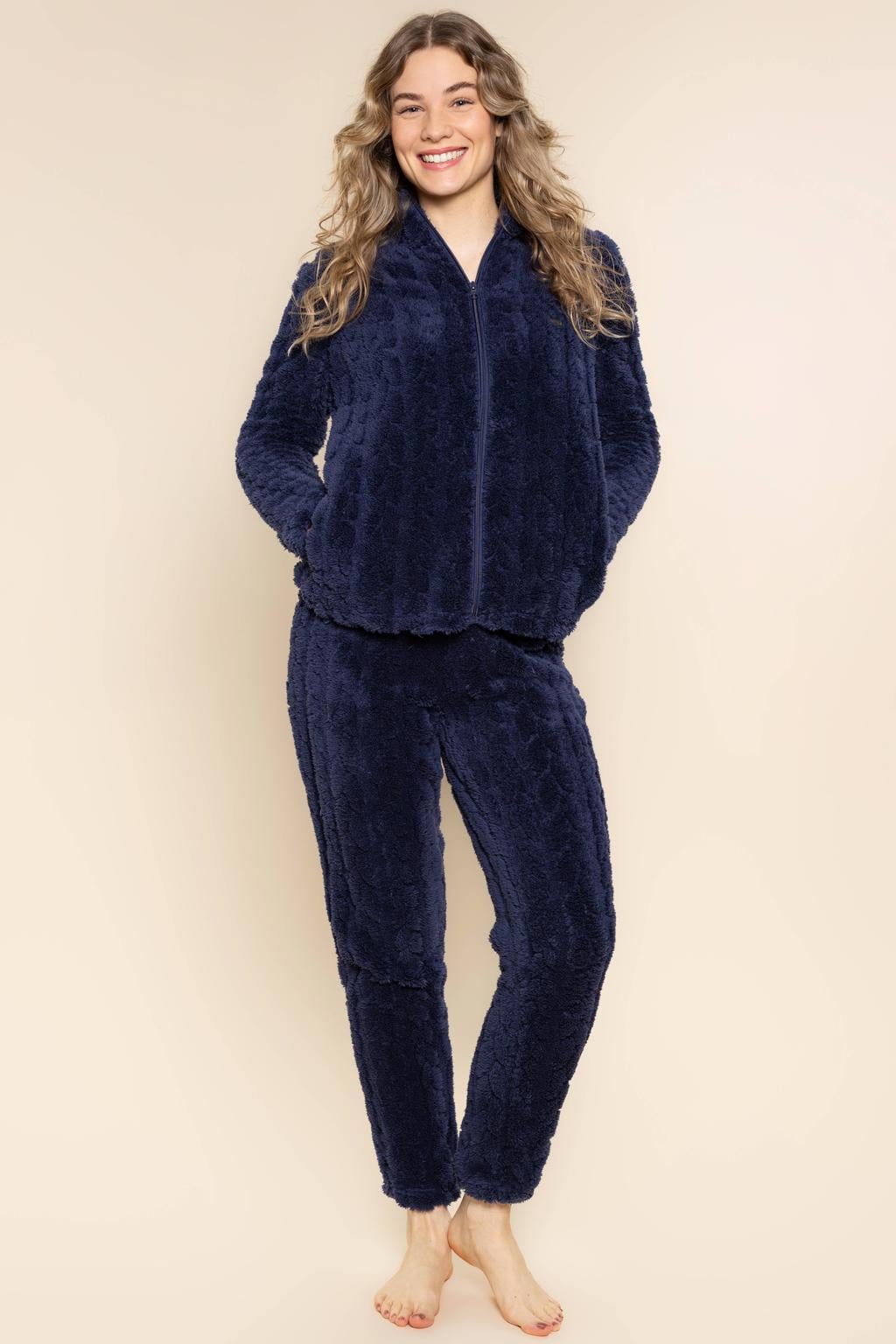 Charlie Choe fleece huispak - donkerblauw