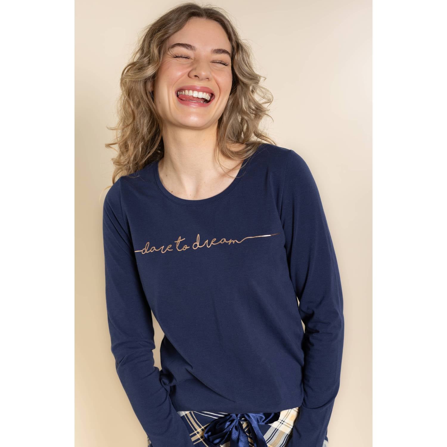 Charlie Choe pyjamatop donkerblauw