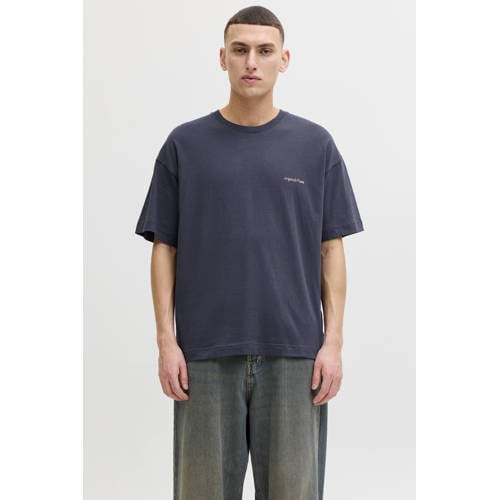 JACK & JONES ORIGINALS relaxed T-shirt met backprint grijs afbeelding