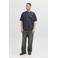 JACK & JONES ORIGINALS relaxed T-shirt met backprint donkerblauw